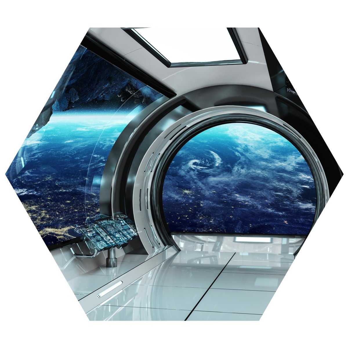 Hexagon-Fototapete Blick aus Raumschiff M0031 - Bild 11