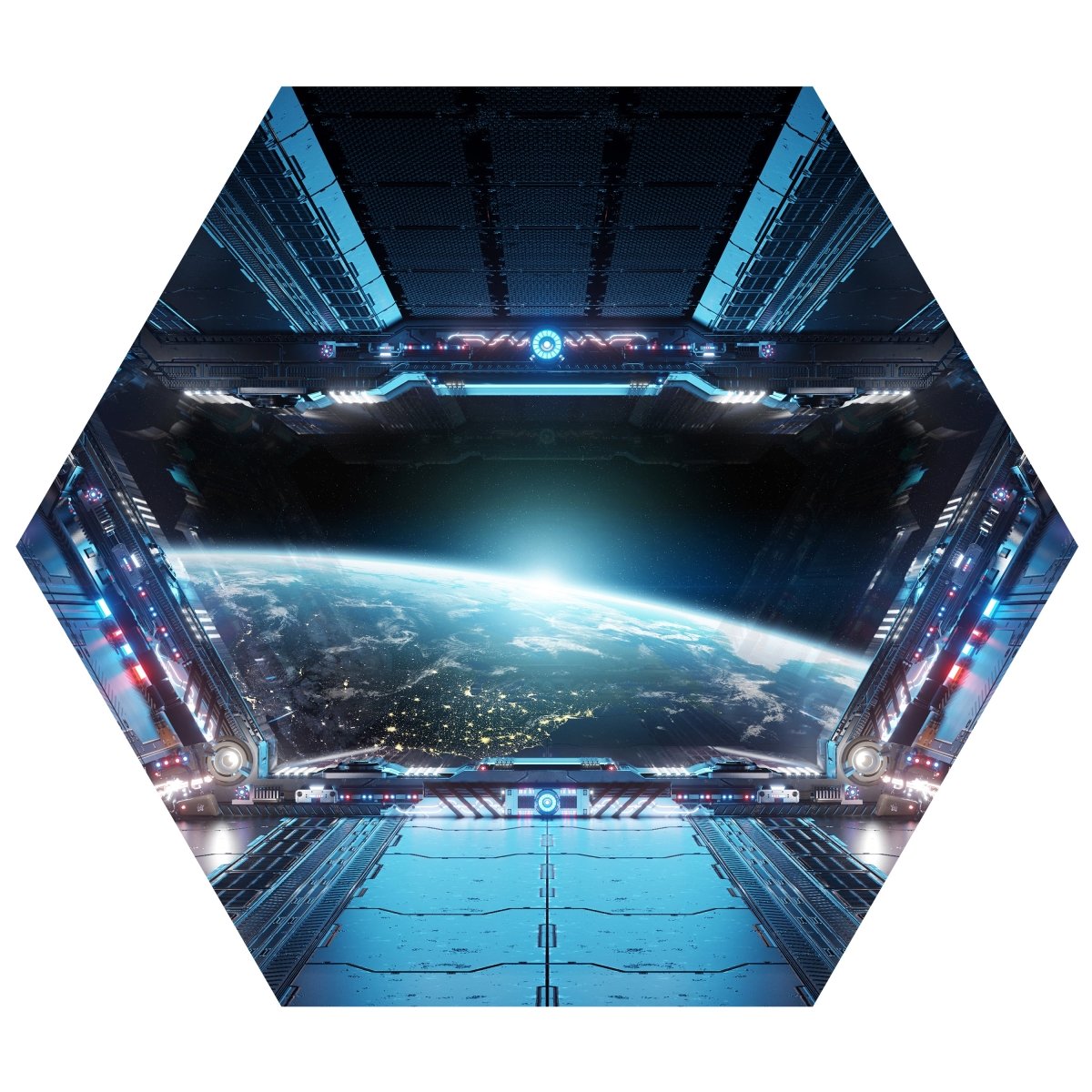 Hexagon-Fototapete Blick aus Raumschiff M0032 - Bild 11