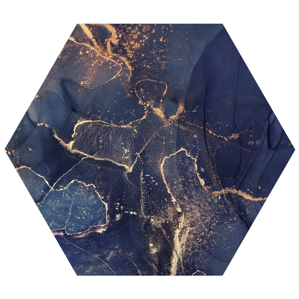 Hexagon-Fototapete blaue Marmoroptik M0035 - Bild 11