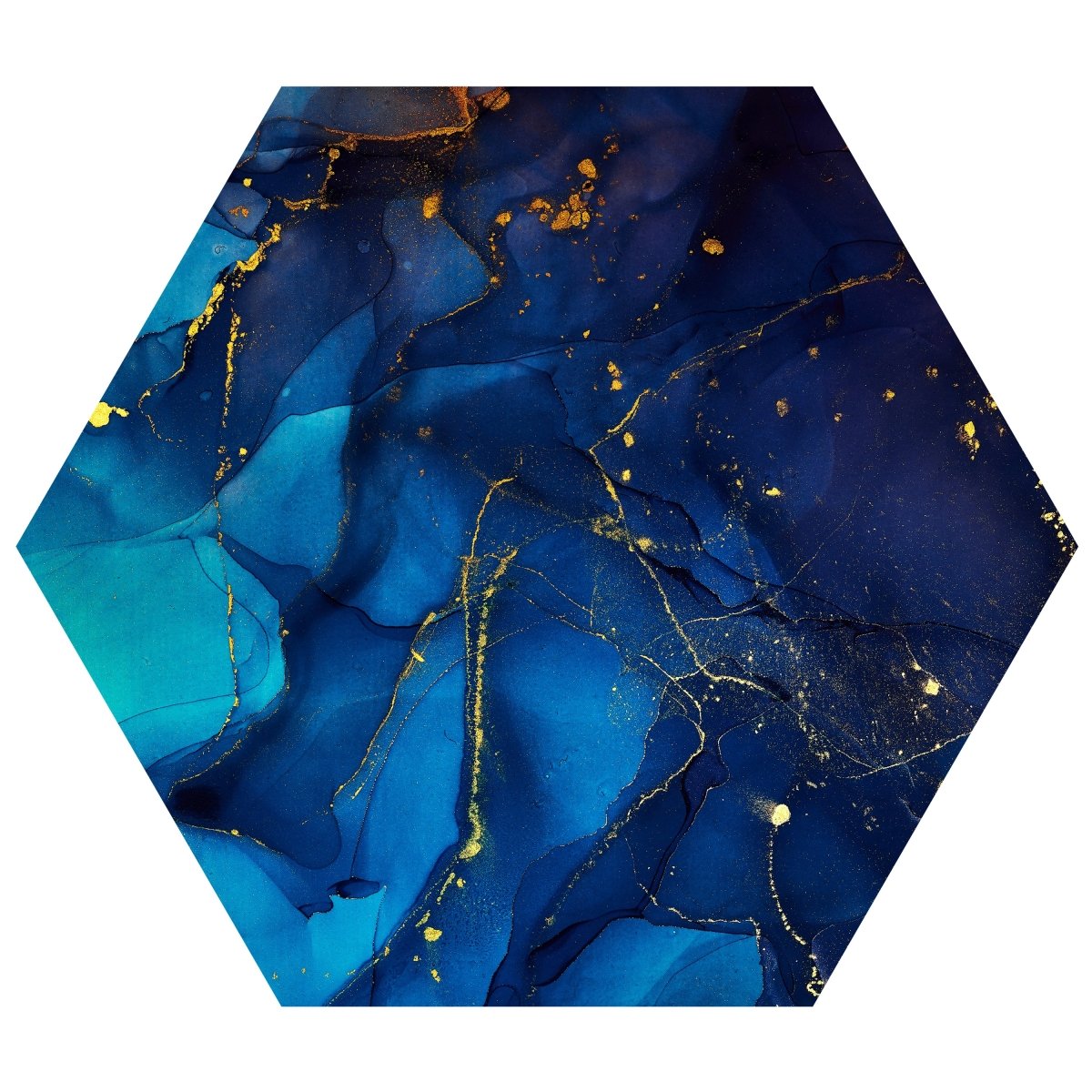 Hexagon-Fototapete blaue Marmoroptik M0037 - Bild 11