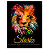 Tableau sur toile Motivation Portrait Lion Force Noir M0037