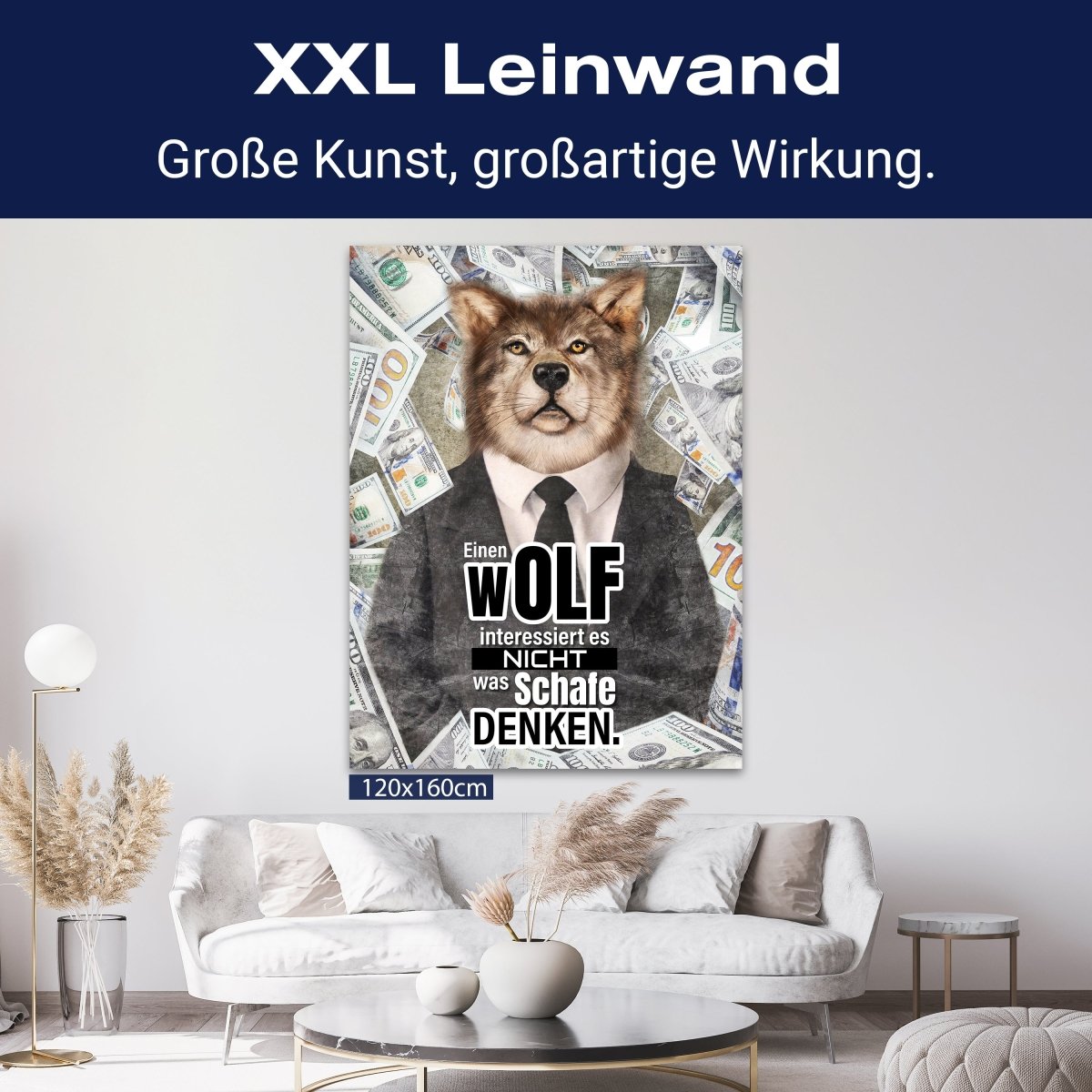 Leinwandbild Motivation, Hochformat, Wolf Schafe M0040 kaufen - Bild 9