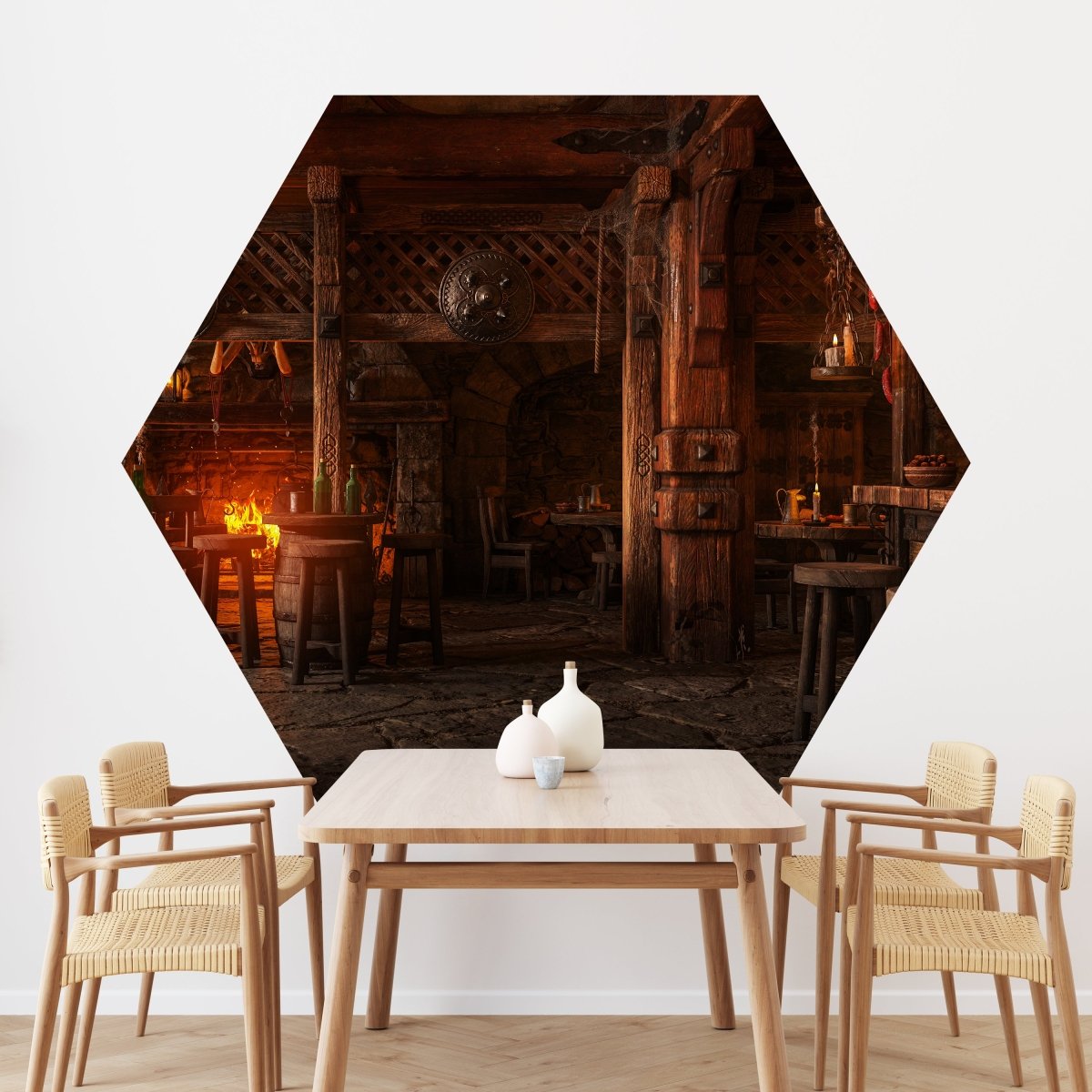 Hexagon-Fototapete Mittelalterliche Taverne M0042 - Bild 1