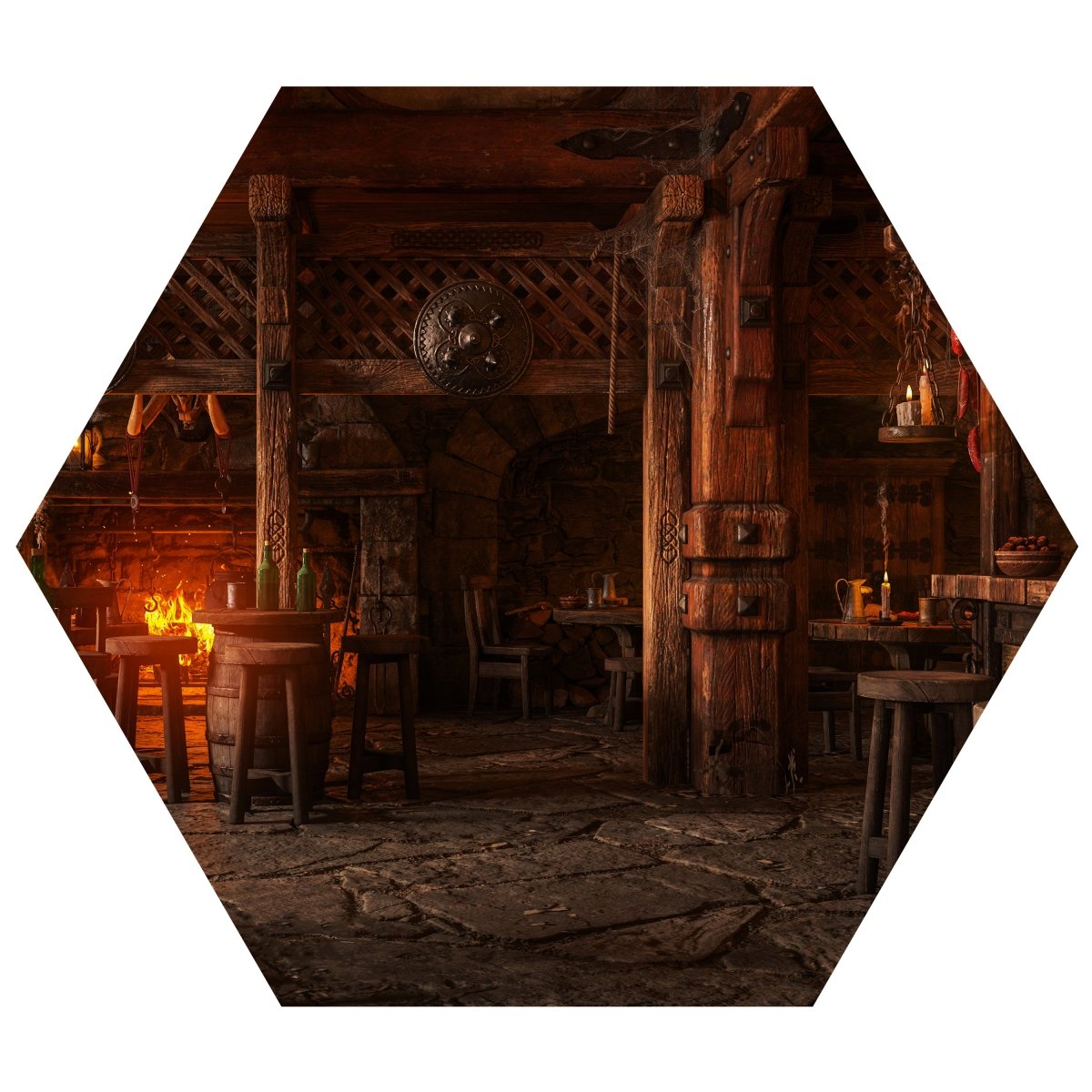Hexagon-Fototapete Mittelalterliche Taverne M0042 - Bild 11