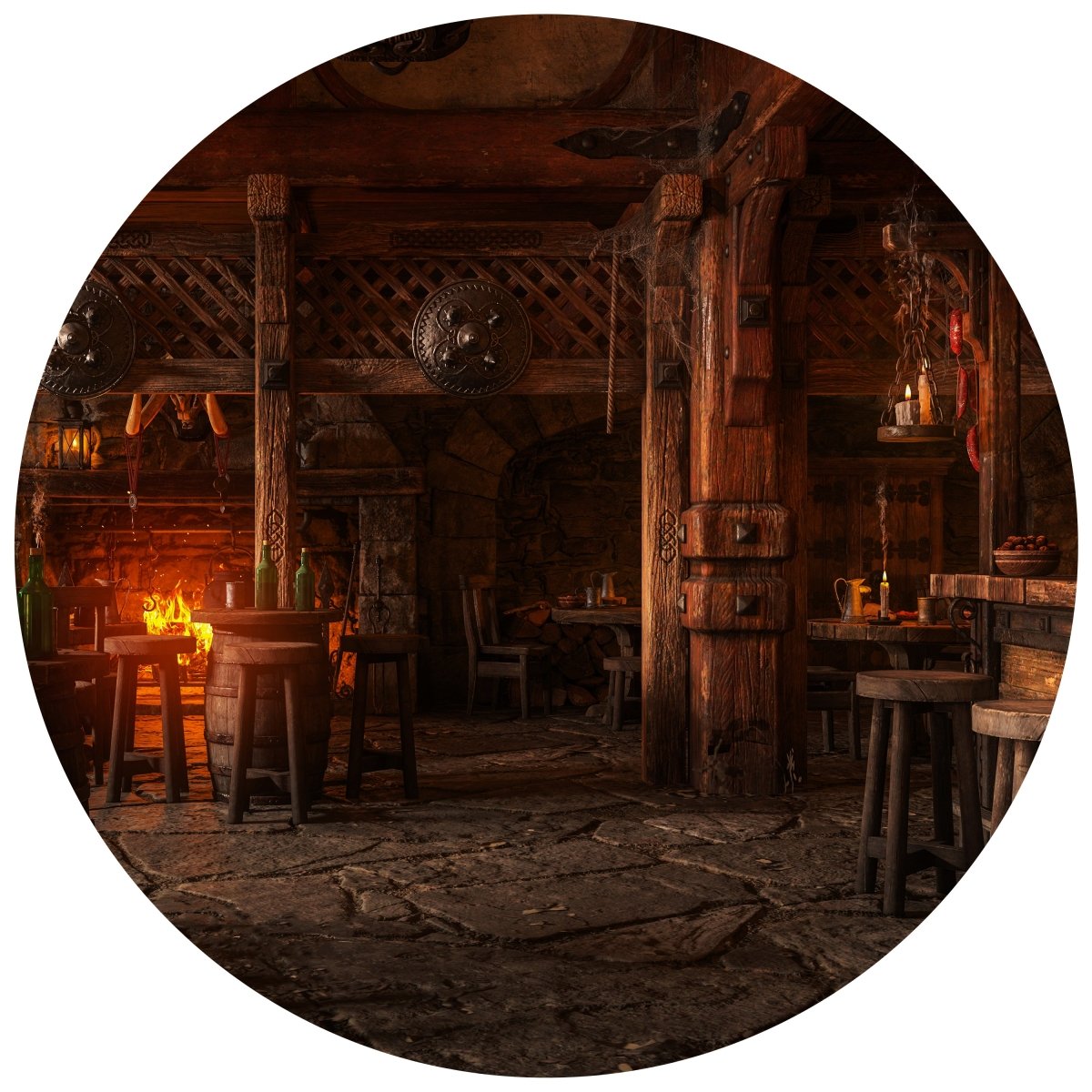 Runde Fototapete Mittelalterliche Taverne M0042 - Bild 11