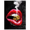 Toile Art 260 g/m² - Murale avec des Lèvres de Femme - M0076