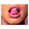 Canvas print 260 g/m² - mural with women's lips - M0080