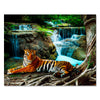 Tableau sur toile Animaux paysage Tigre Cascade M0098