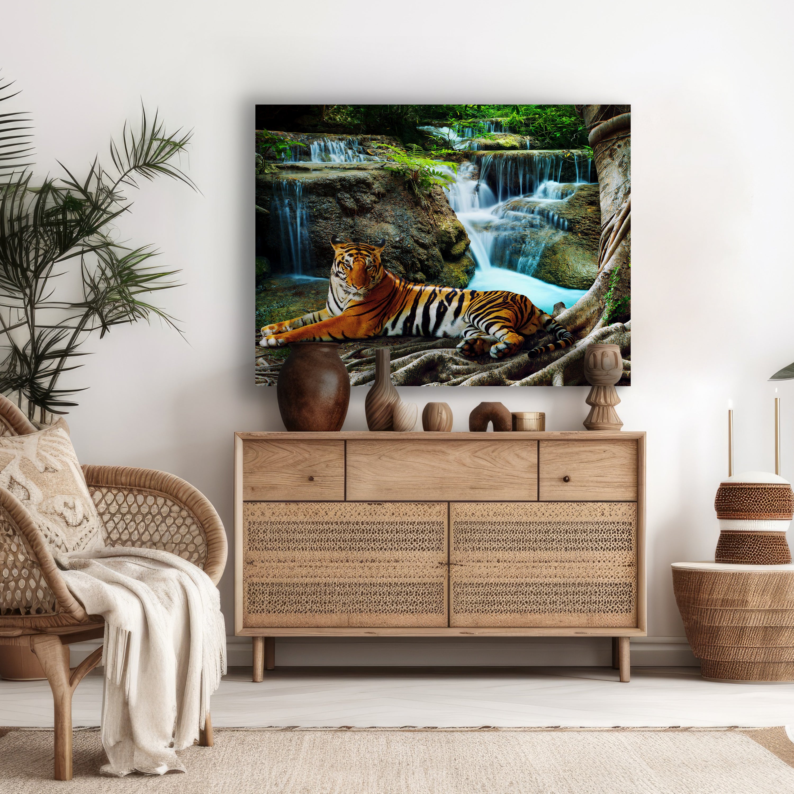 Leinwandbild Tiere, Querformat, Tiger Wasserfall M0098 kaufen - Bild 2