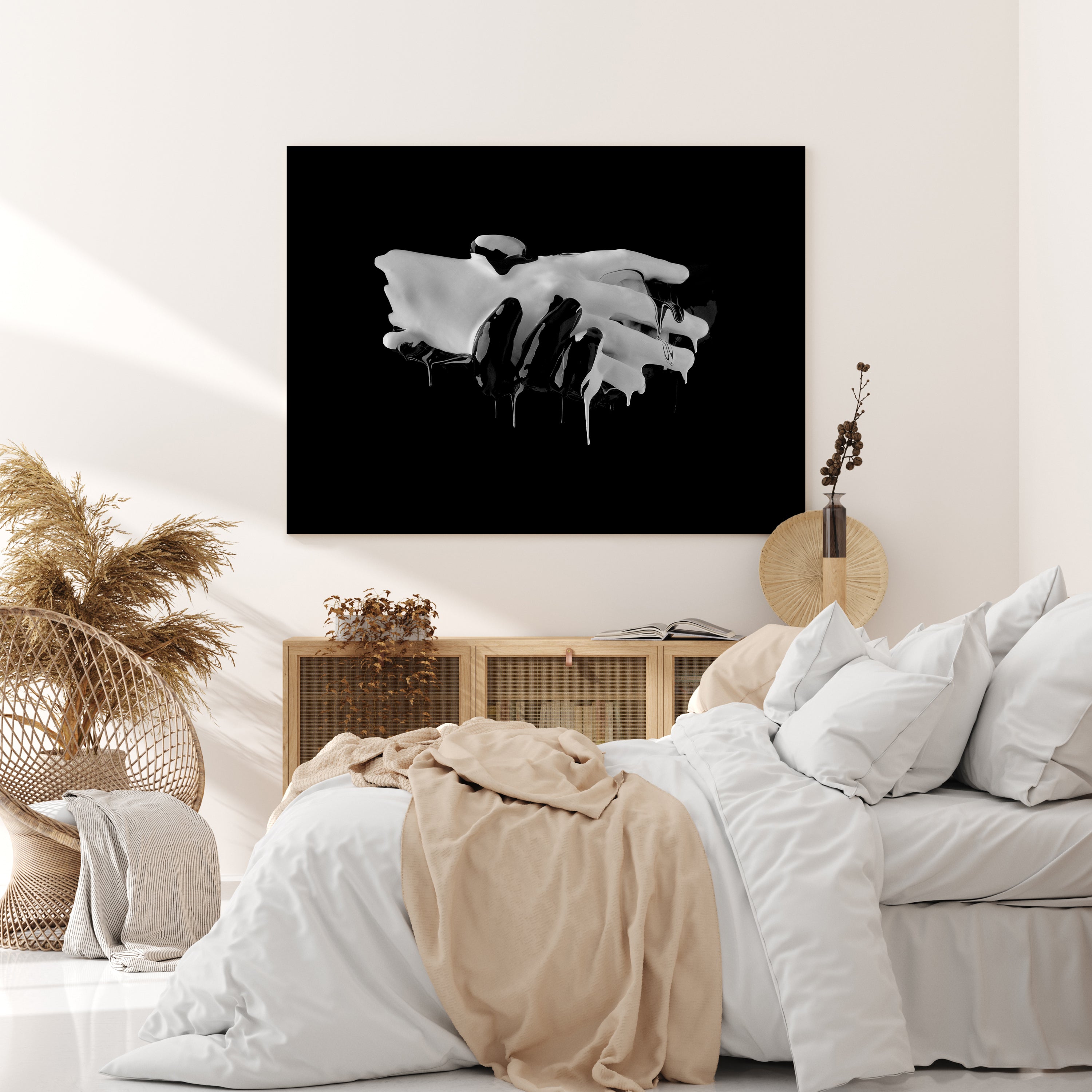 Leinwandbild Kunst & Gemälde, Querformat, Hände Schwarz Weiß M0107 kaufen - Bild 2