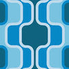Küchenrückwand Retromuster Blau Muster M0111