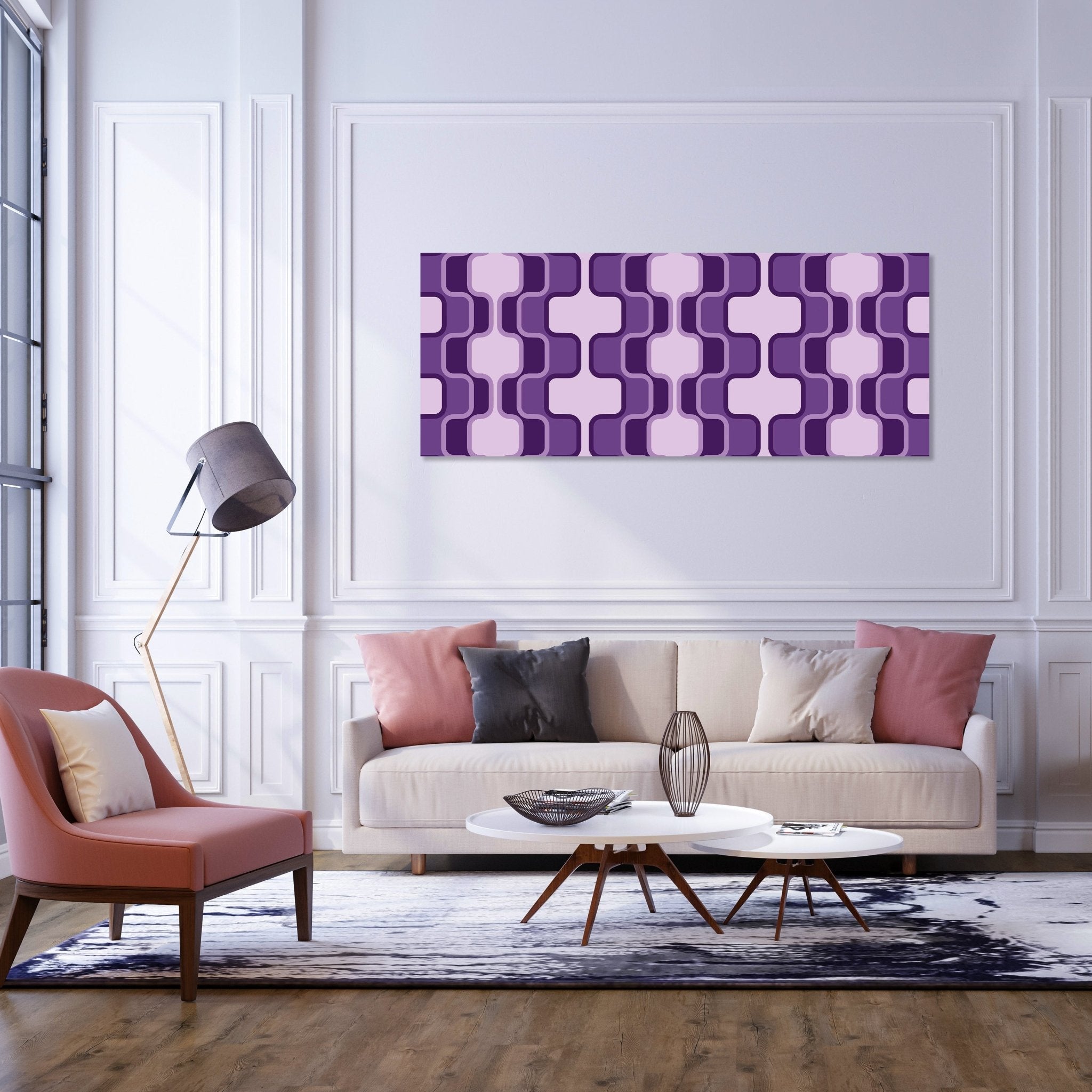 Leinwandbild Retromuster Violett Muster M0115 kaufen - Bild 2