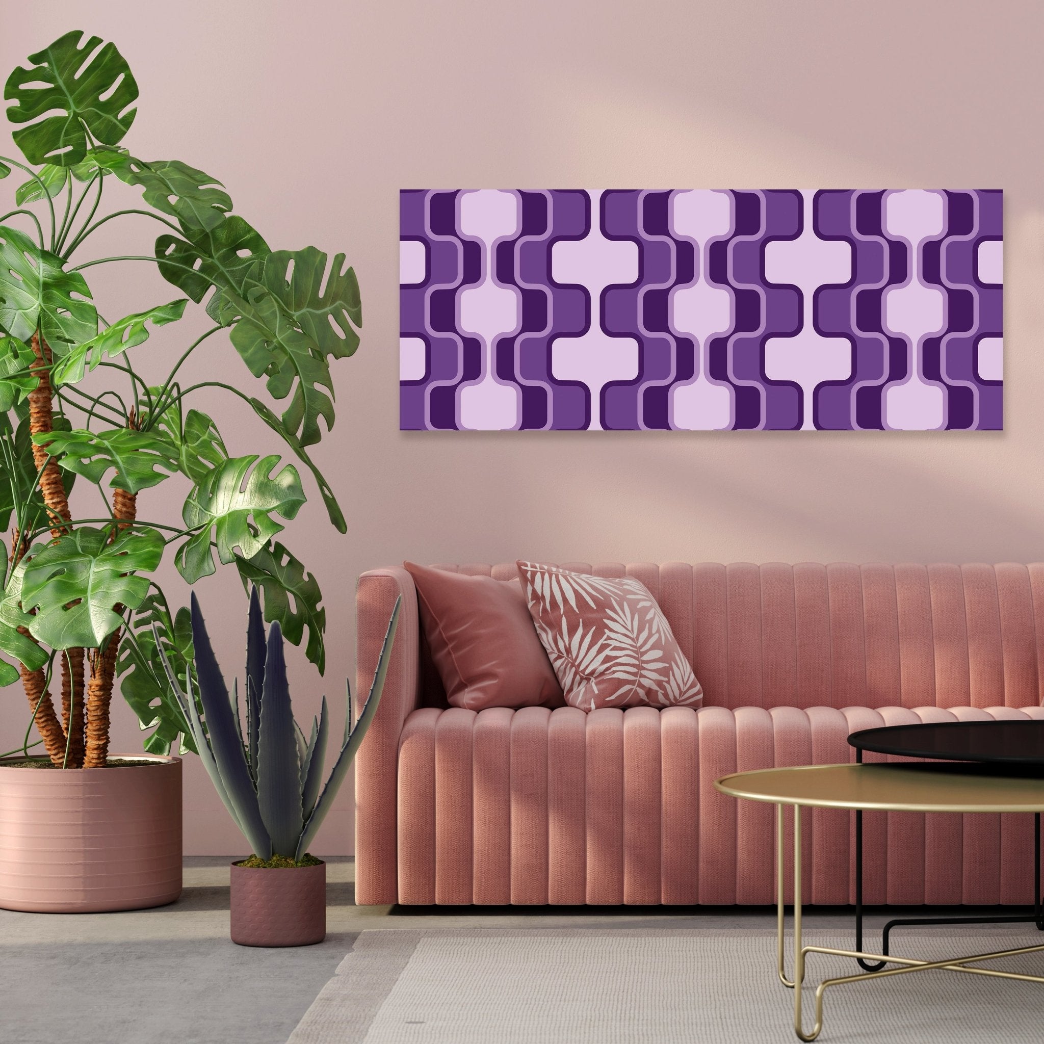Leinwandbild Retromuster Violett Muster M0115 kaufen - Bild 3