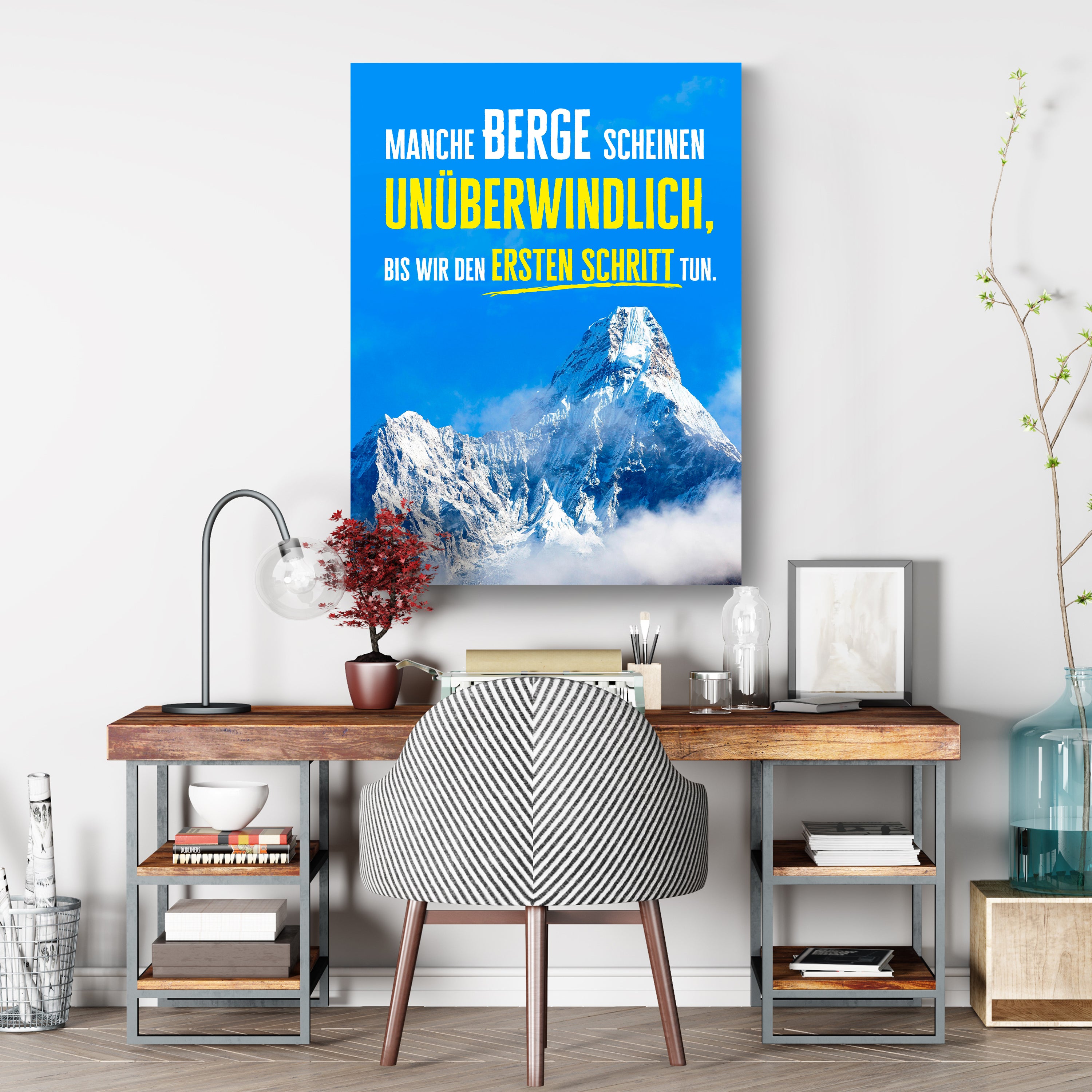 Leinwandbild Motivation, Hochformat, Berge unüberwindlich M0123 kaufen - Bild 3