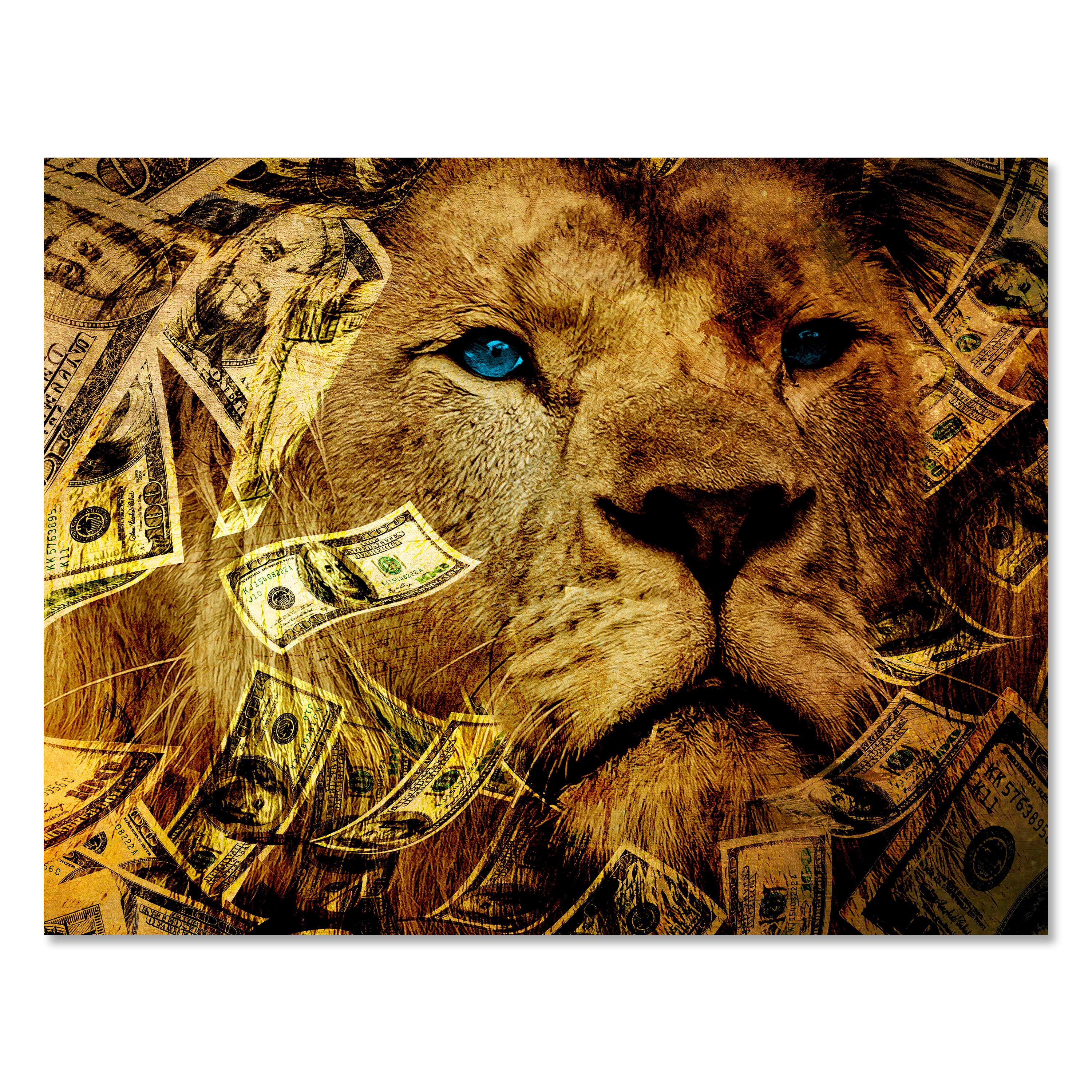 Leinwandbild Motivation, Querformat, Löwe Geld M0128 kaufen - Bild 1