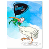 Canvas Print Motivational Portrait Stork Never Give Up Bubble M0135