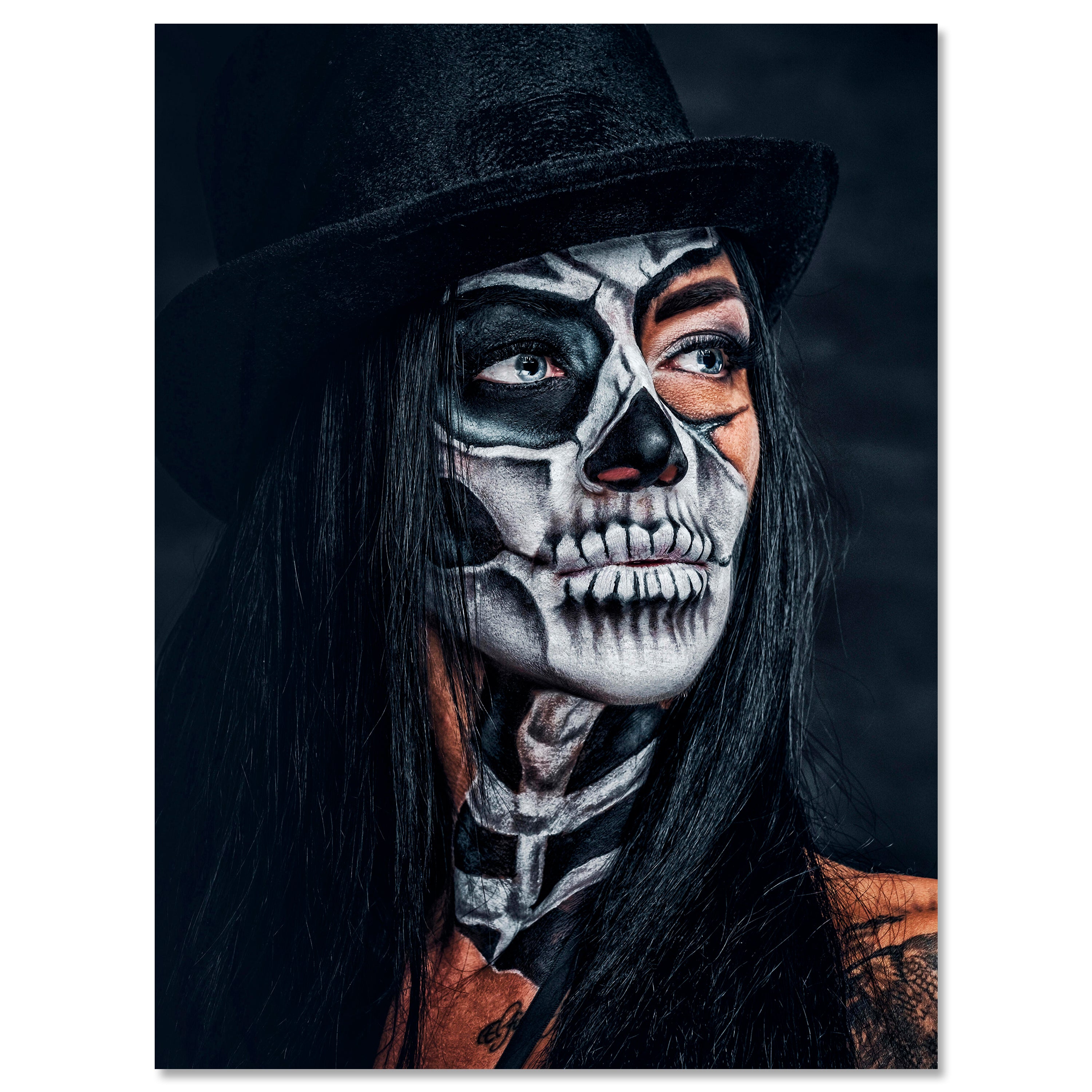 Leinwandbild starke Frauen, Hochformat, Frau mit Totenkopf Makeup M0139 kaufen - Bild 1