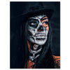 Canvas print strong women, portrait format, woman with skull makeup M0139