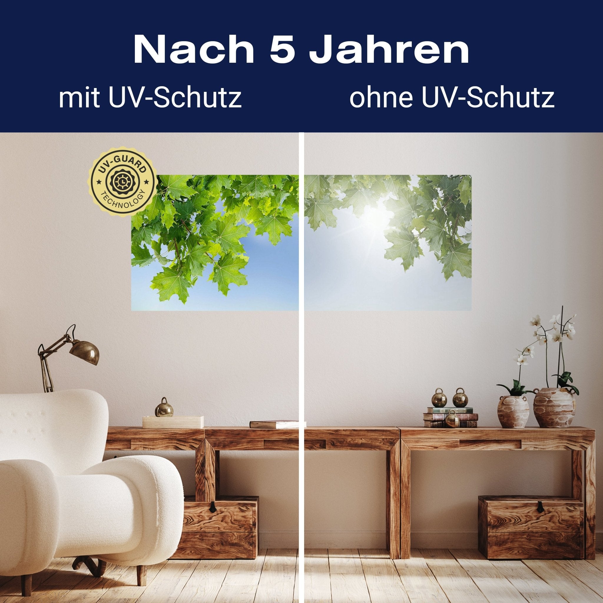 Leinwandbild Weißer Zaun mit Ahornzweigen M0419 kaufen - Bild 9