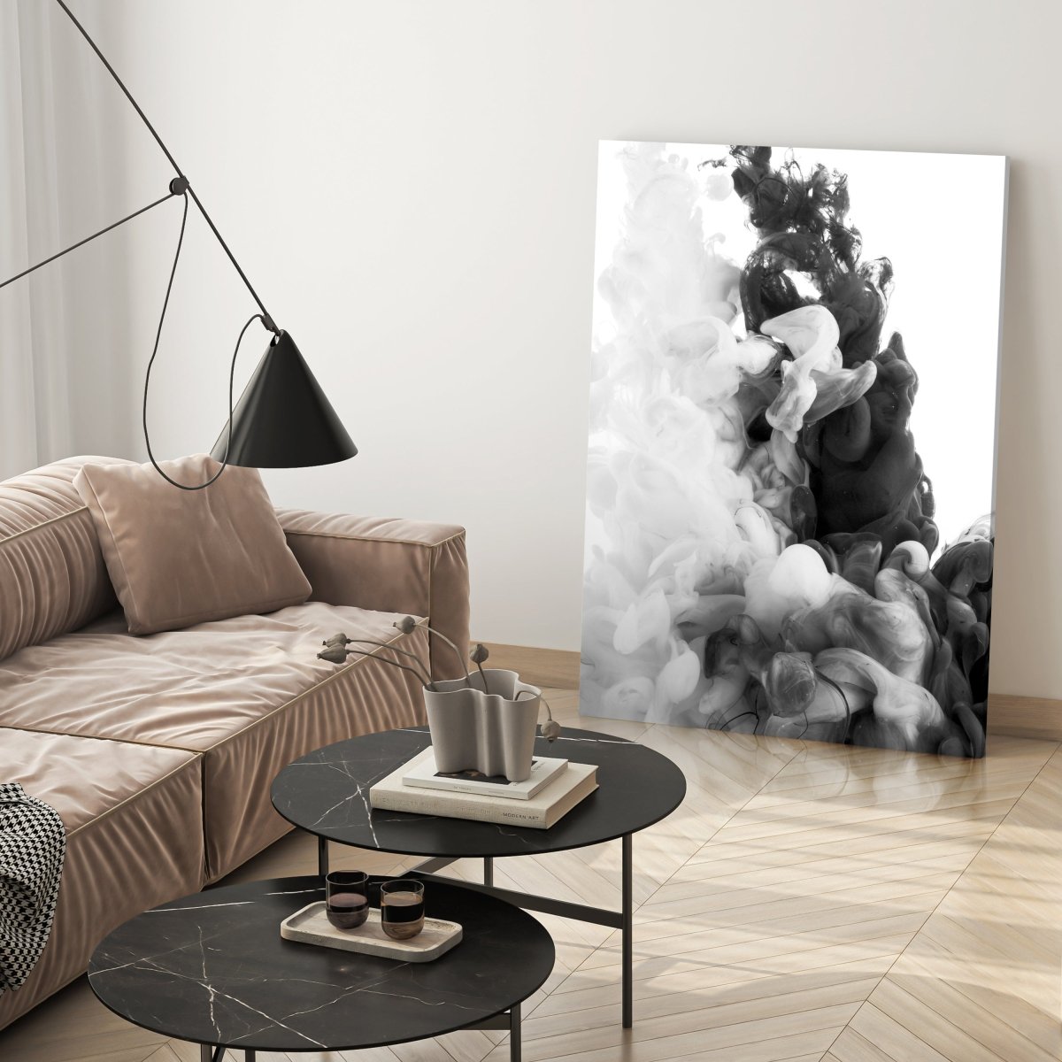 Leinwandbild Schwarz-Weiß, flüssige Farbe M0540 kaufen - Bild 3