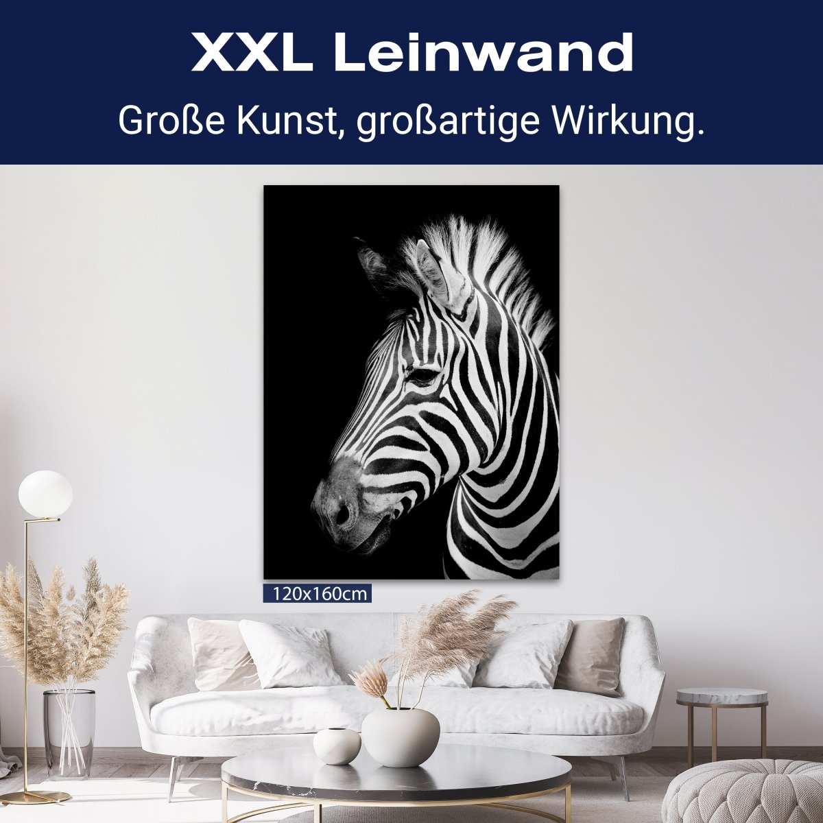 Leinwandbild Schwarz-Weiß, Zebra M0545 kaufen - Bild 9