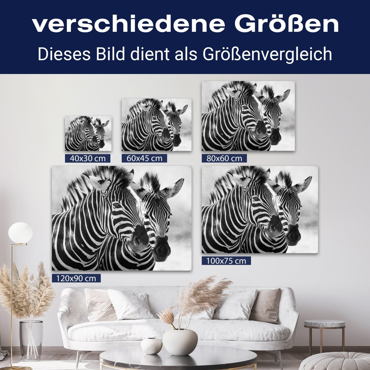 Leinwandbild Schwarz-Weiß, Zebra M0553 kaufen - Bild 8