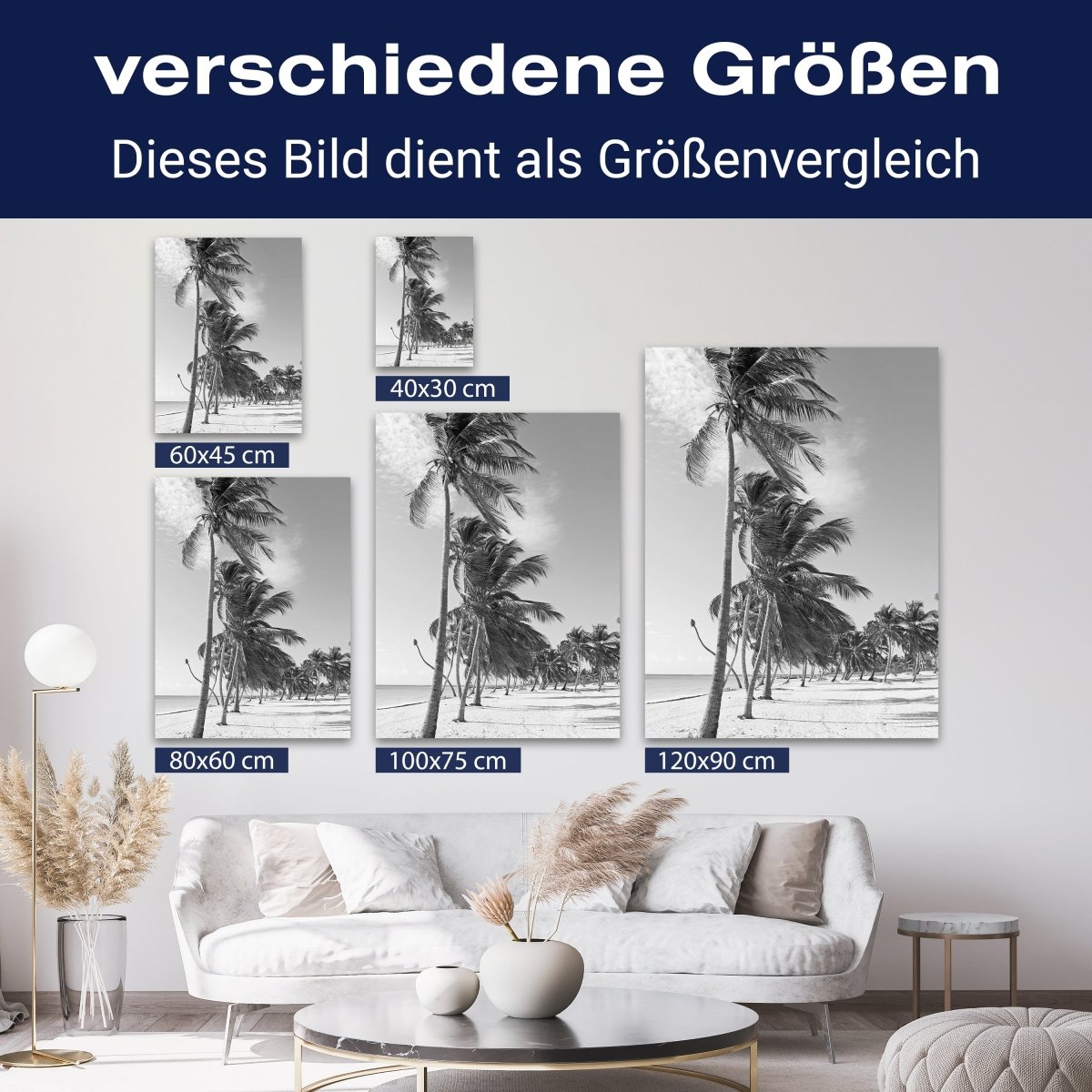 Leinwandbild Schwarz-Weiß, Strand M0567 kaufen - Bild 8