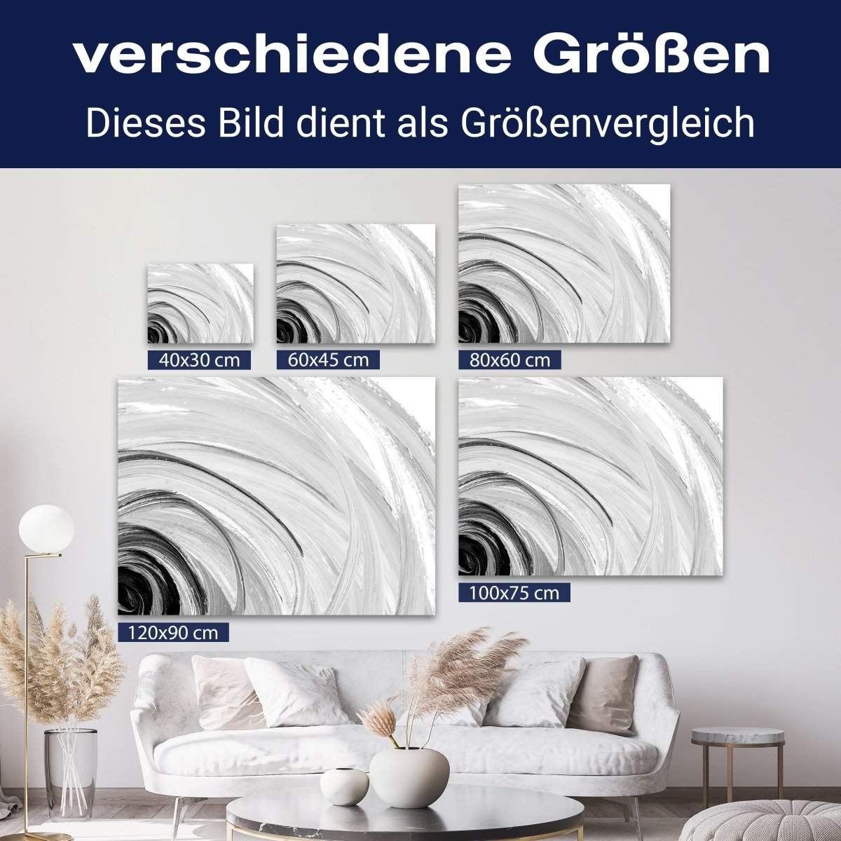 Leinwandbild Kunst, Schwarz-Weiß M0570 kaufen - Bild 8