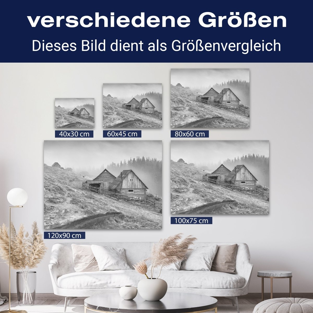 Leinwandbild Schwarz-Weiß, Haus M0571 kaufen - Bild 8