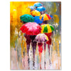 Tableau sur toile peinture parapluies personnes M0593