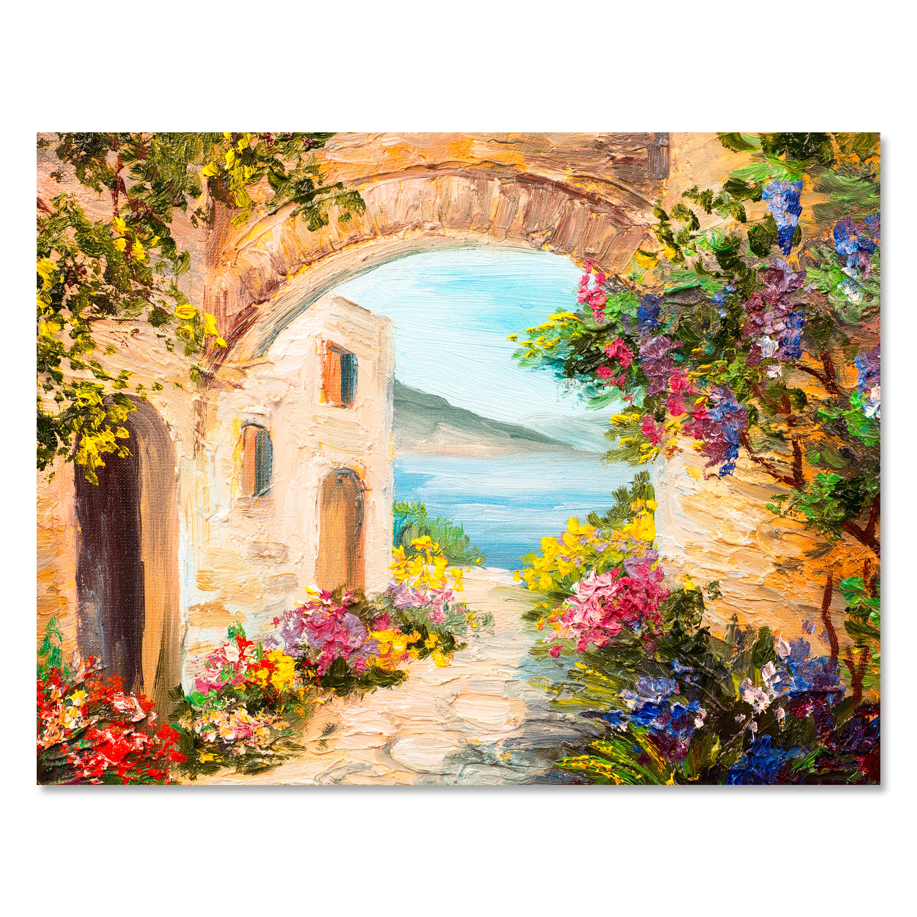 Leinwandbild Malerei, Gasse, mediterran Querformat M0610 kaufen - Bild 1