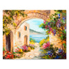 Canvas picture painting, alley, Mediterranean landscape format M0610