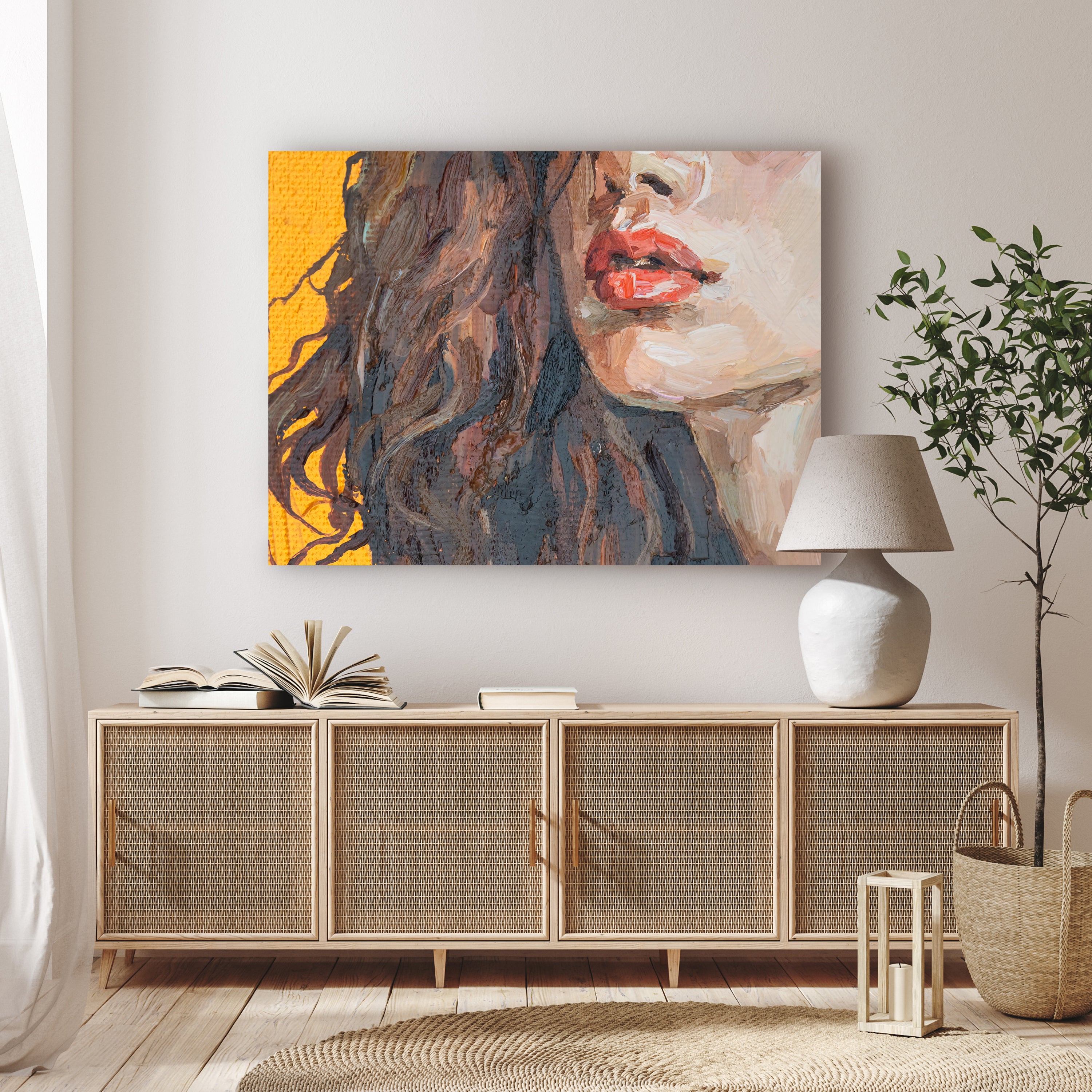 Leinwandbild Malerei, Frau, Lippen, Querformat M0618 kaufen - Bild 2