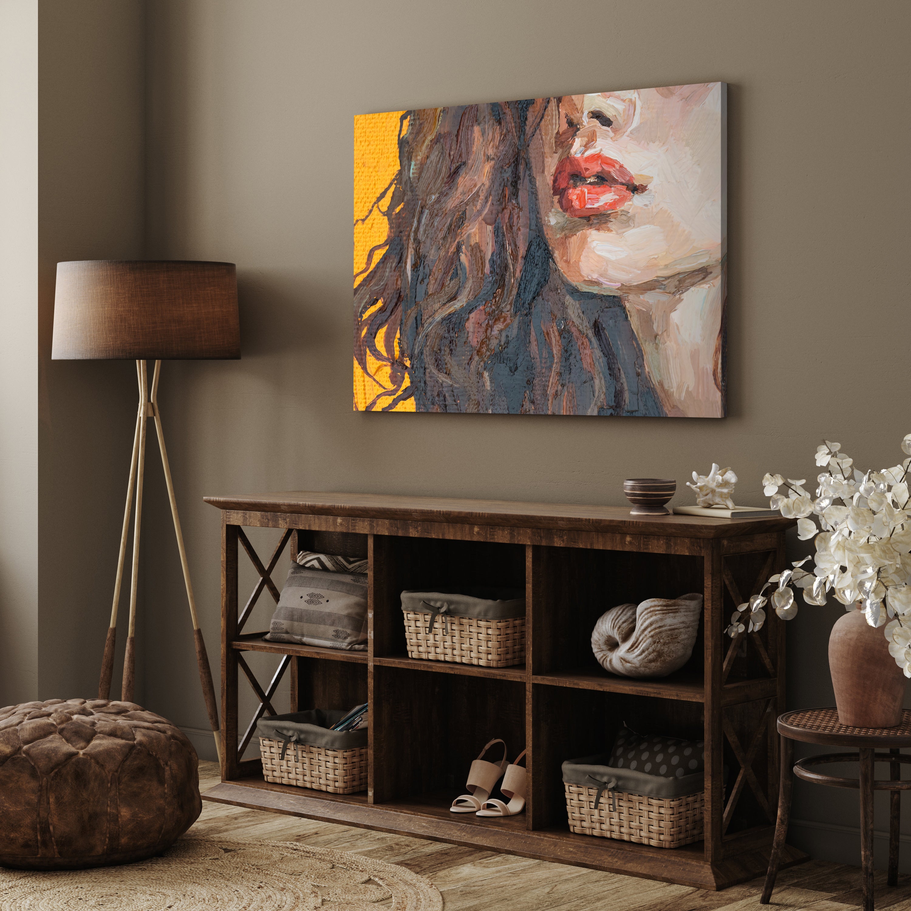 Leinwandbild Malerei, Frau, Lippen, Querformat M0618 kaufen - Bild 3