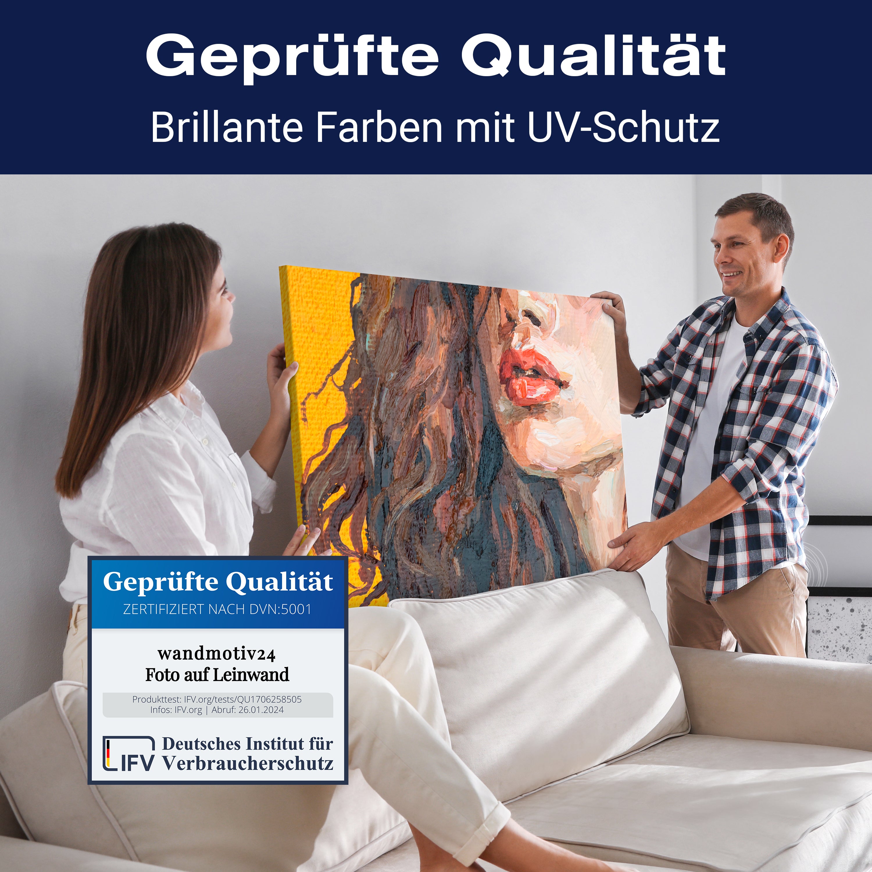 Leinwandbild Malerei, Frau, Lippen, Querformat M0618 kaufen - Bild 4