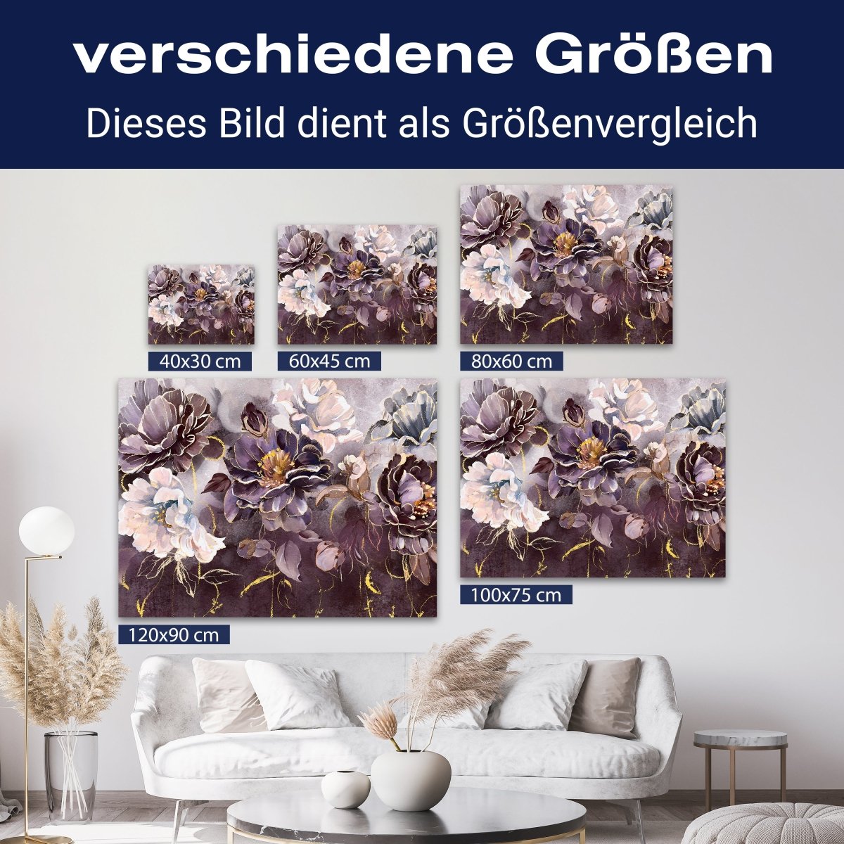 Leinwandbild Malerei, Blumen, Blüten, Querformat M0620 kaufen - Bild 8