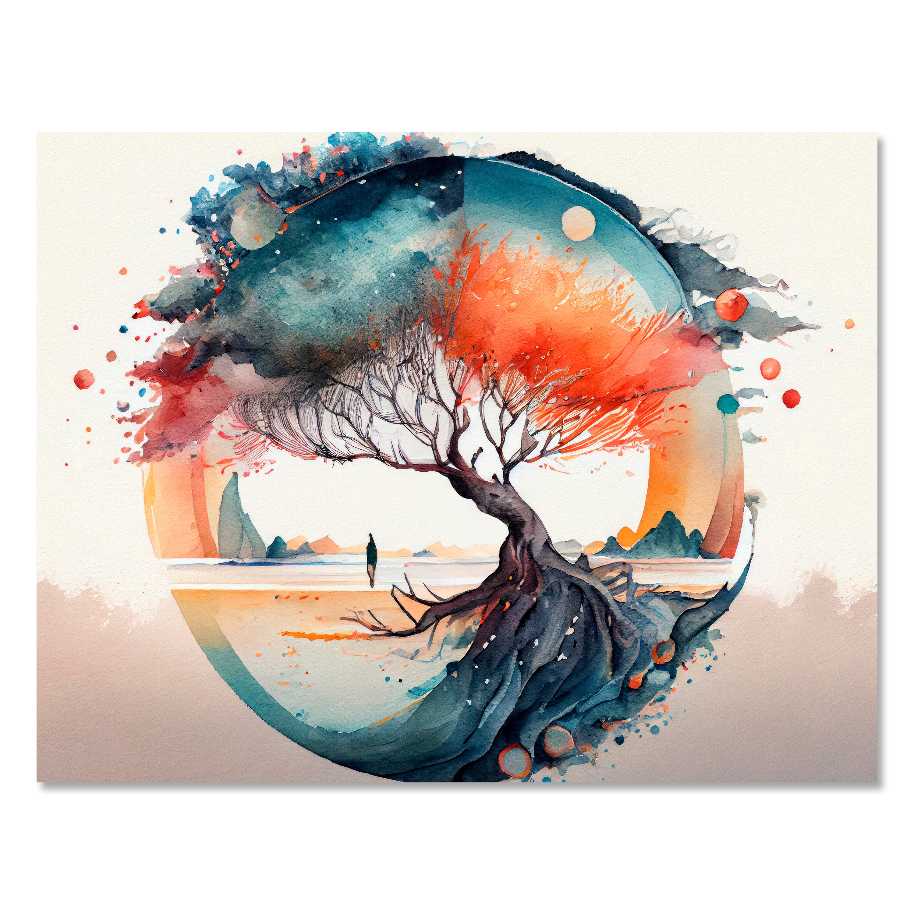 Leinwandbild Aquarell, Baum, Querformat M0622 kaufen - Bild 1