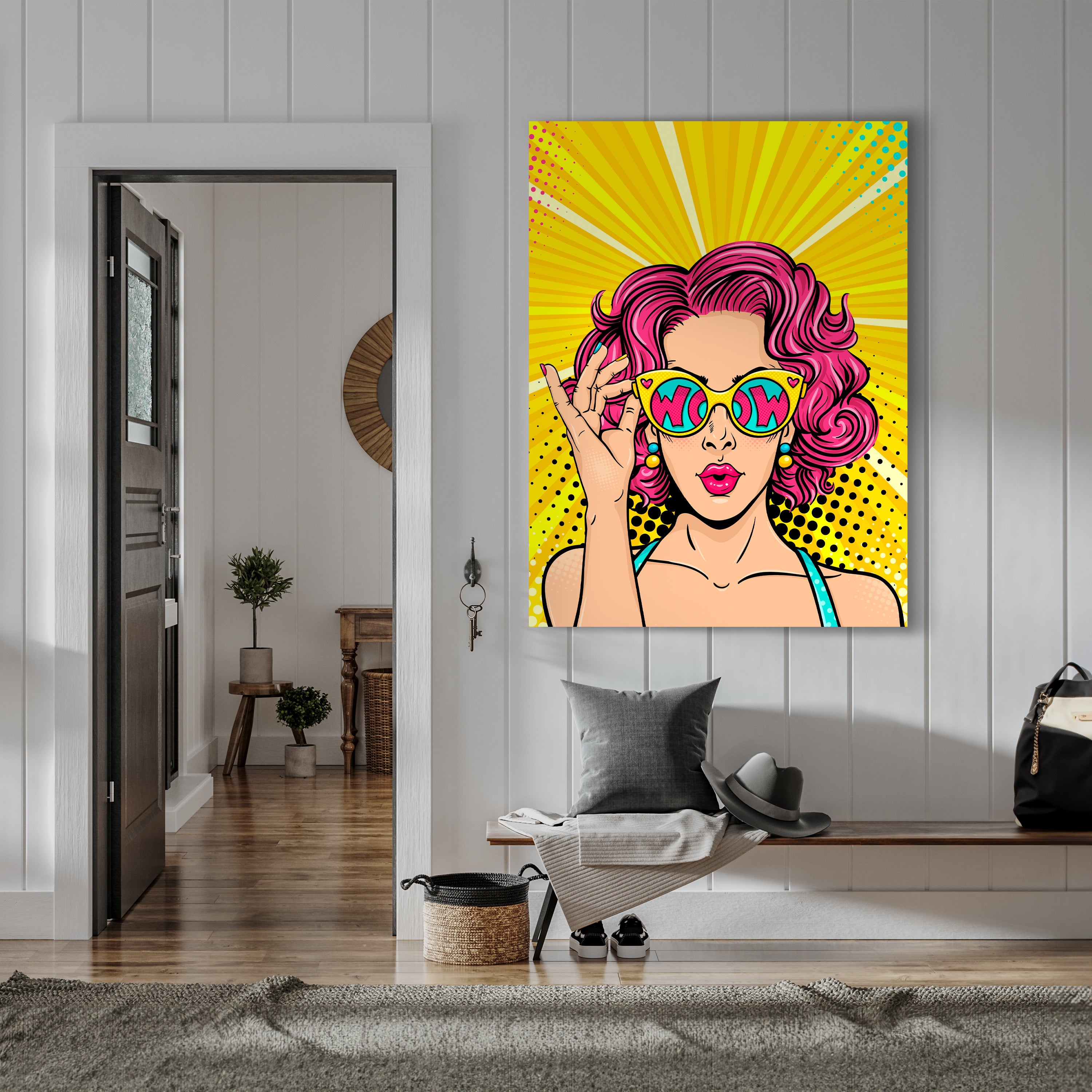 Leinwandbild Pop Art Stil, Frau, Hochformat M0663 kaufen - Bild 3