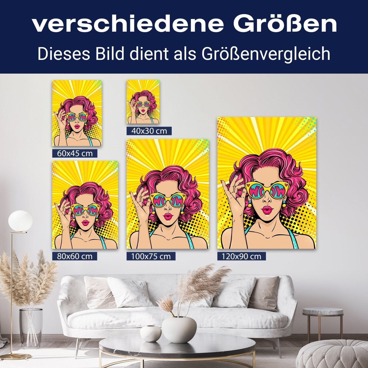 Leinwandbild Pop Art Stil, Frau, Hochformat M0663 kaufen - Bild 8