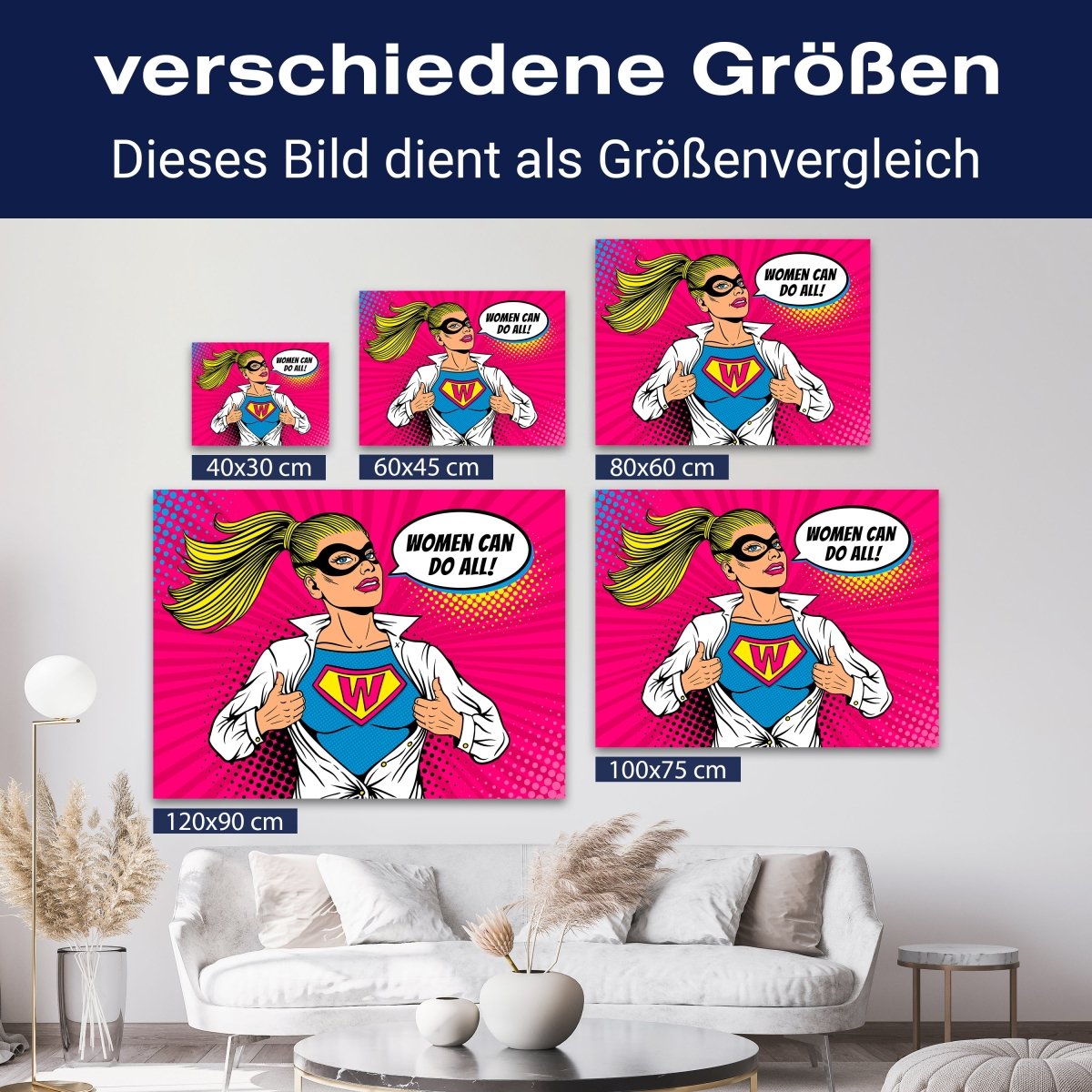 Leinwandbild Pop Art Stil, Frau, Hochformat M0664 kaufen - Bild 8