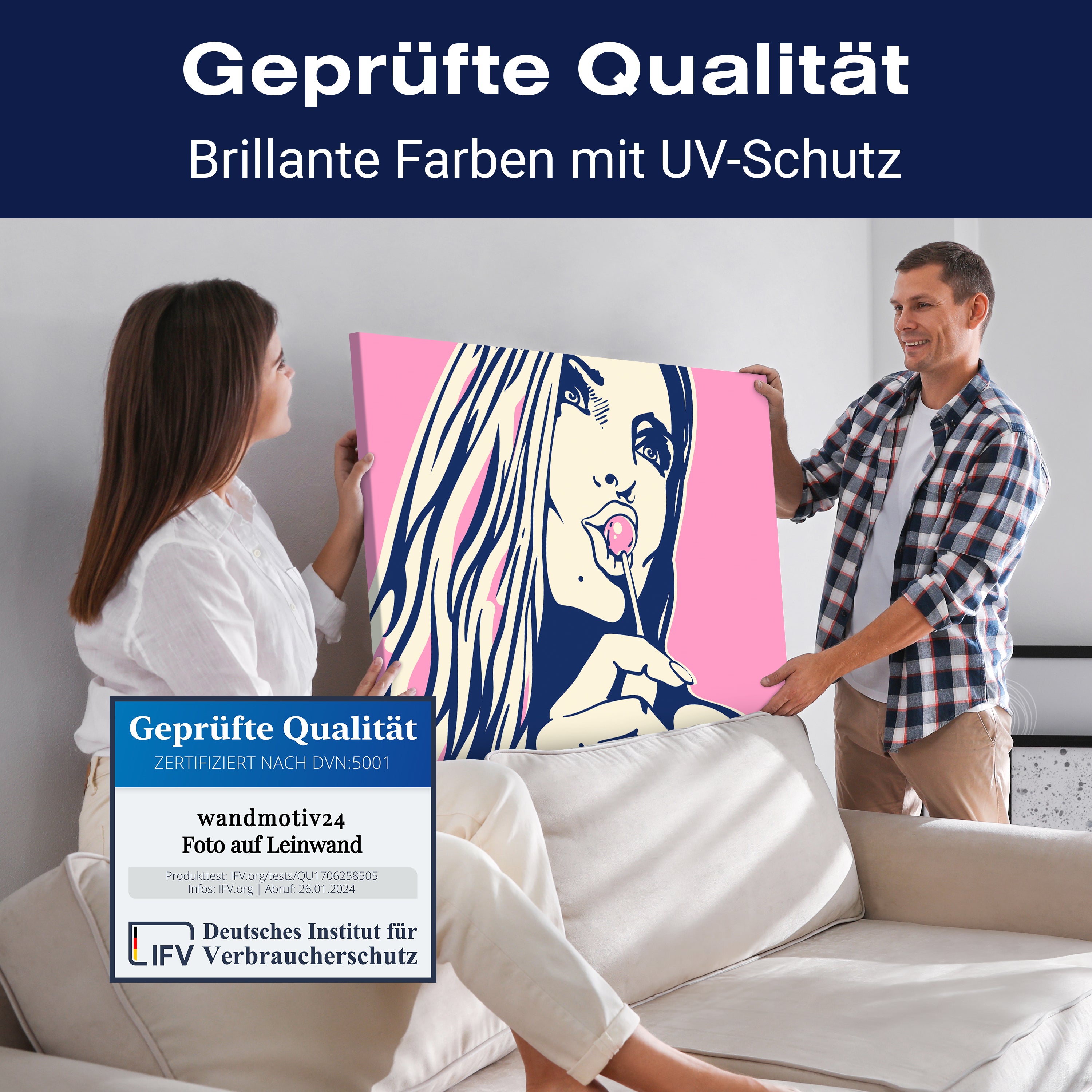 Leinwandbild Pop Art Stil, Frau, Querformat M0666 kaufen - Bild 4