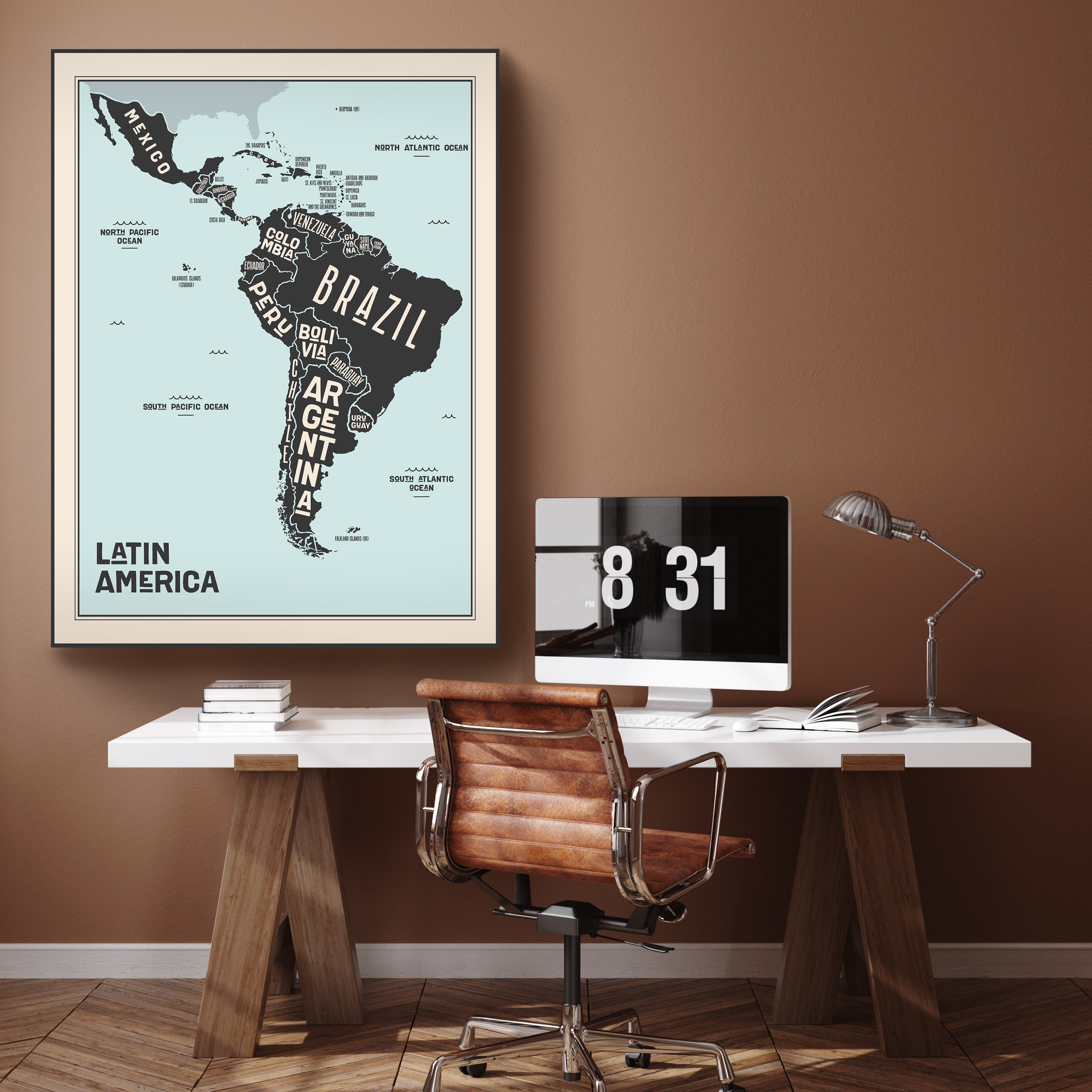 Leinwandbild Weltkarte, Südamerika, Hochformat M0682 kaufen - Bild 2
