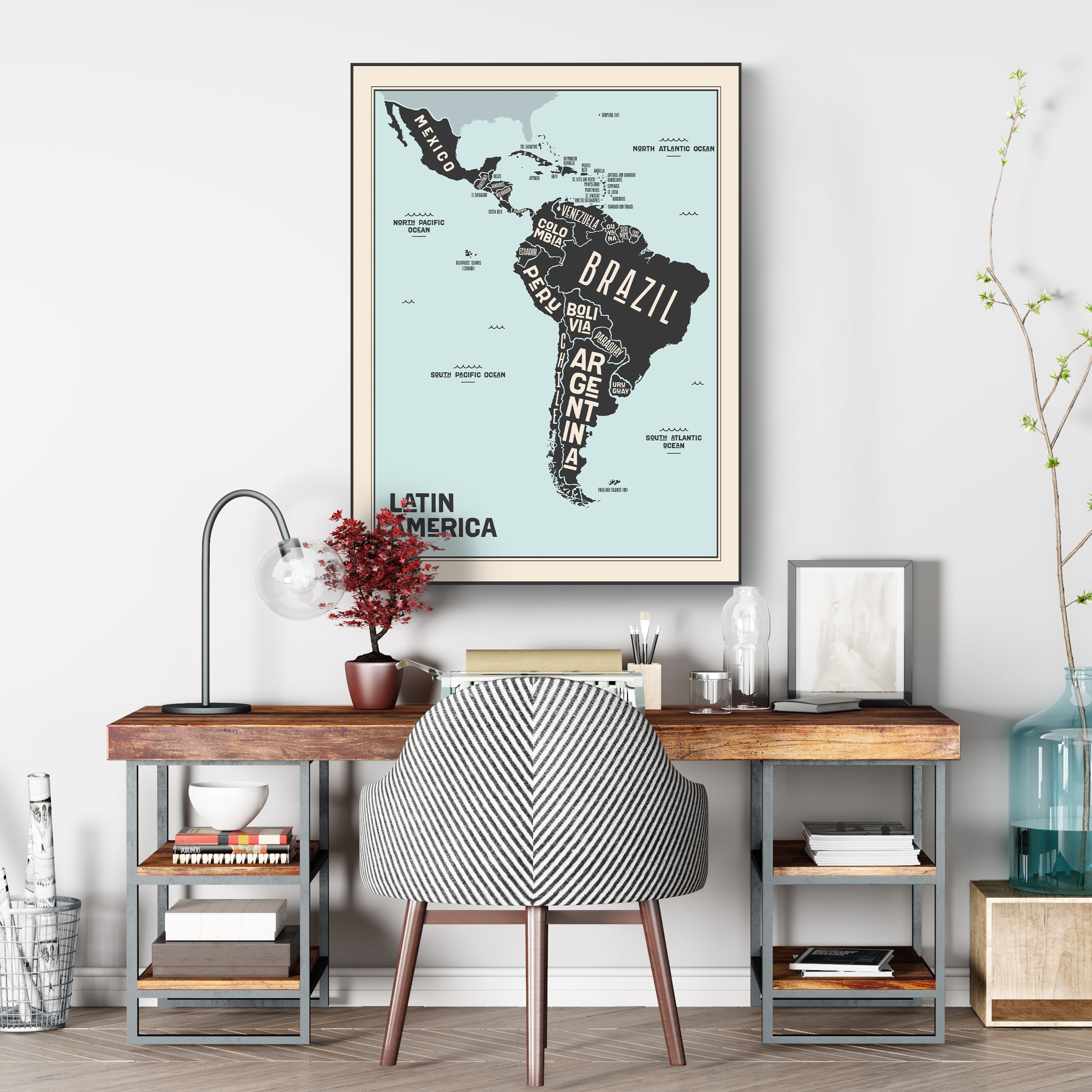 Leinwandbild Weltkarte, Südamerika, Hochformat M0682 kaufen - Bild 3