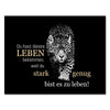 Canvas picture, leopard, saying This life, landscape format M0736