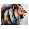 Canvas picture, painting, lion, watercolor, landscape format M0737