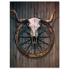 Canvas picture, vintage, bull skull, portrait format M0756