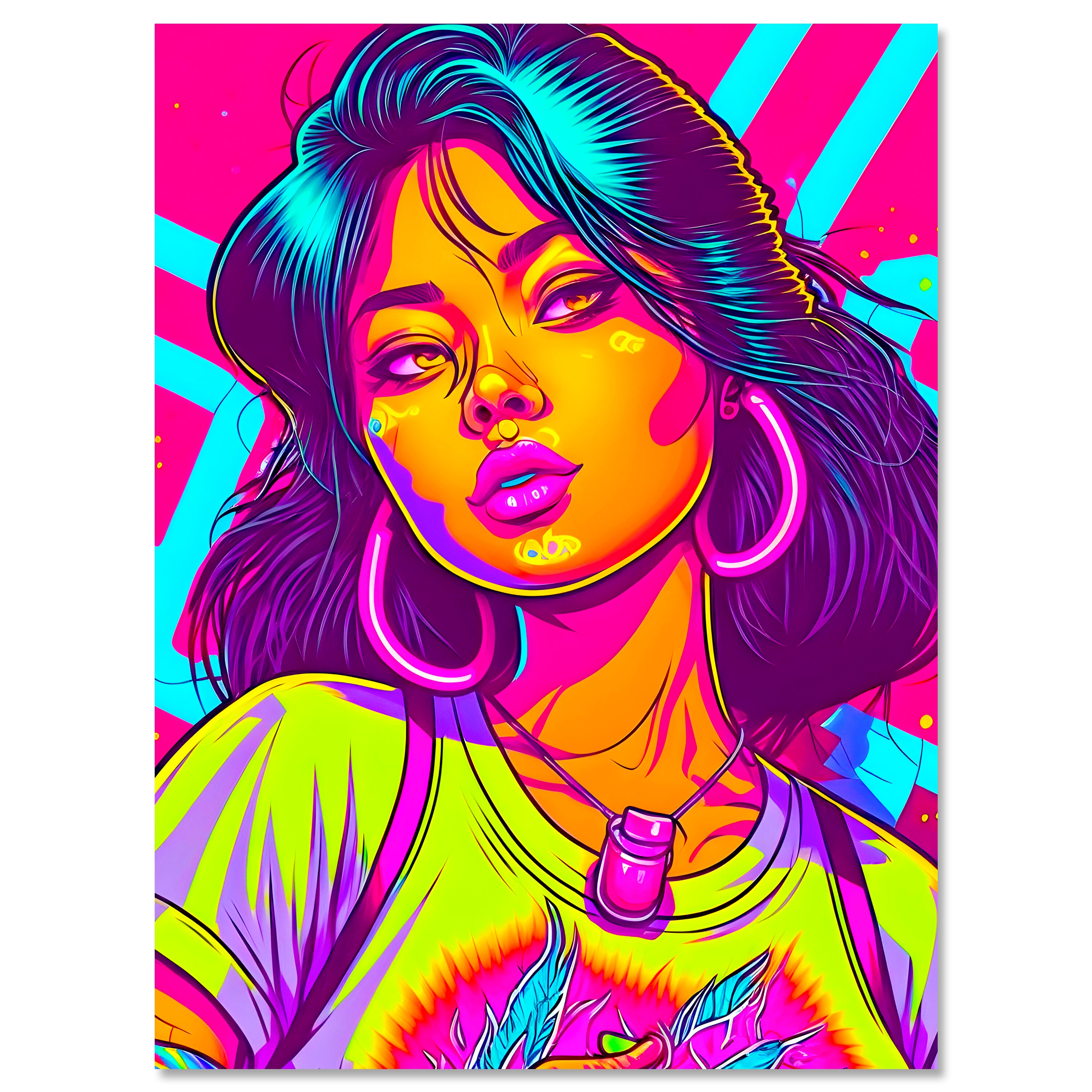 Leinwandbild Pop Art Stil, Asiatin, Hochformat M0760 kaufen - Bild 1