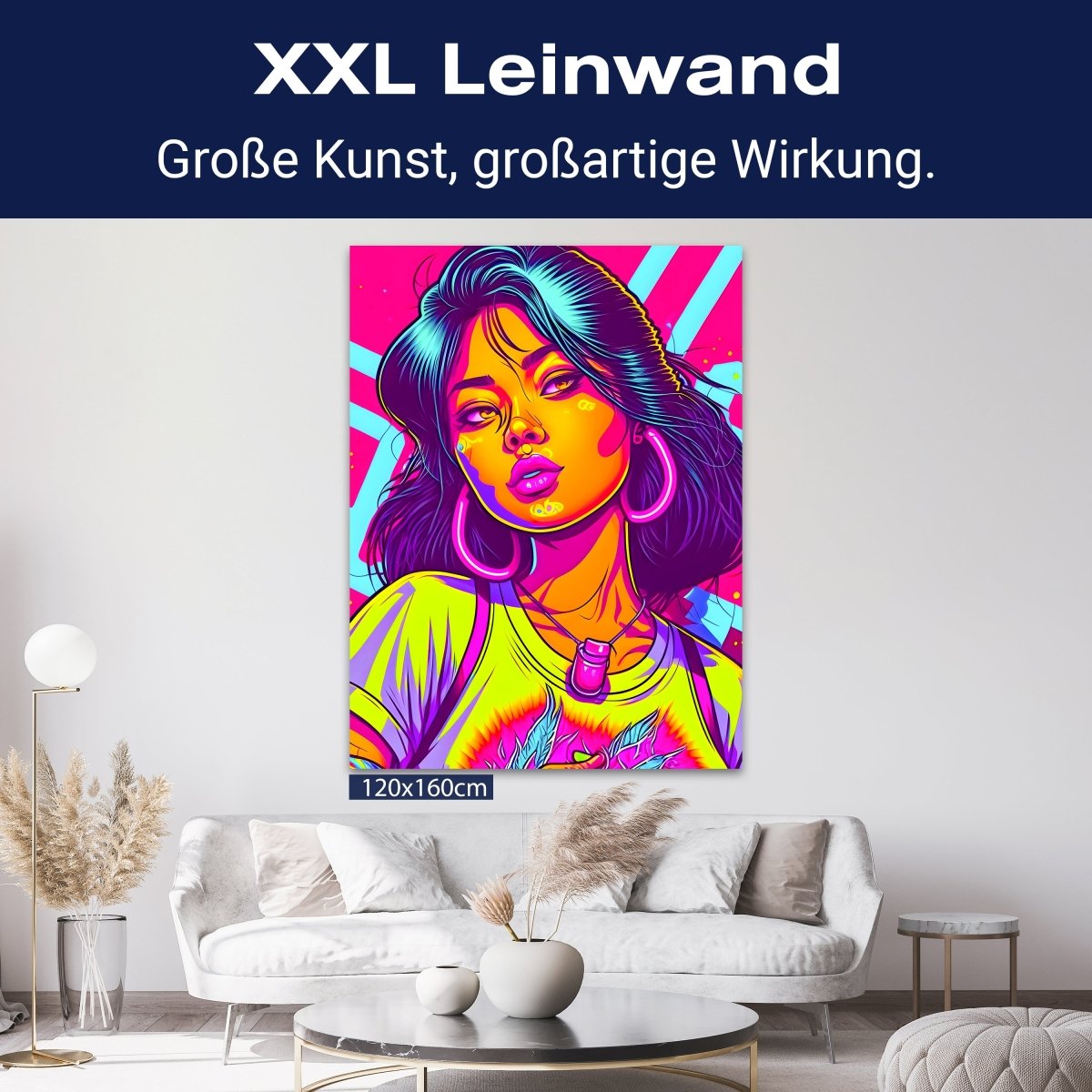 Leinwandbild Pop Art Stil, Asiatin, Hochformat M0760 kaufen - Bild 9