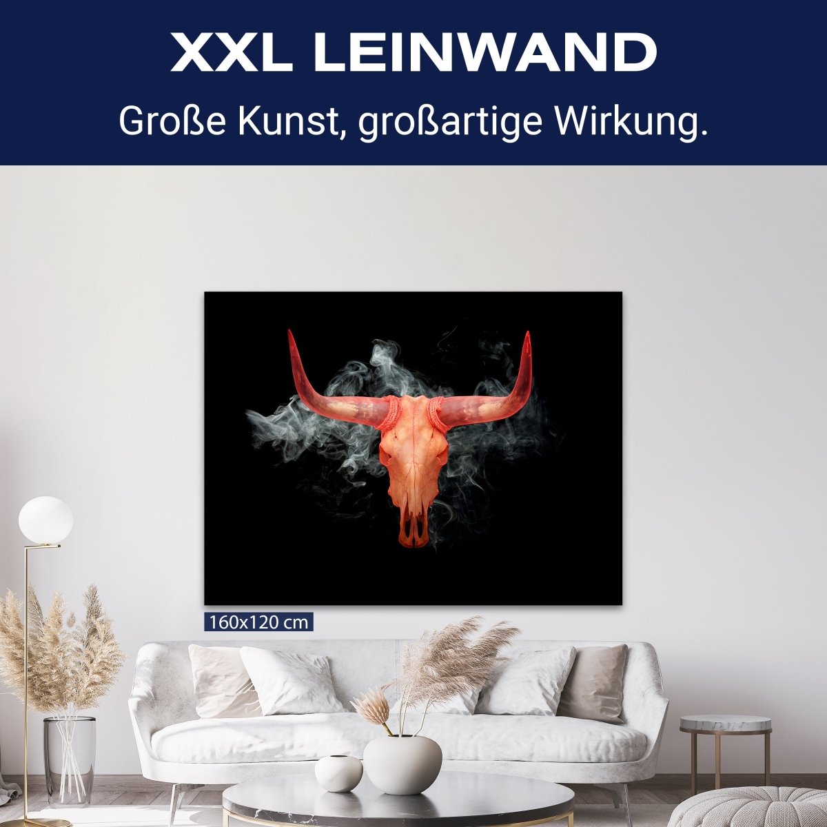 Leinwandbild Totenkopf, Schädel, Bulle, Querformat M0773 kaufen - Bild 9