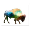 Canvas picture, animals, bison, watercolor, landscape format M0780